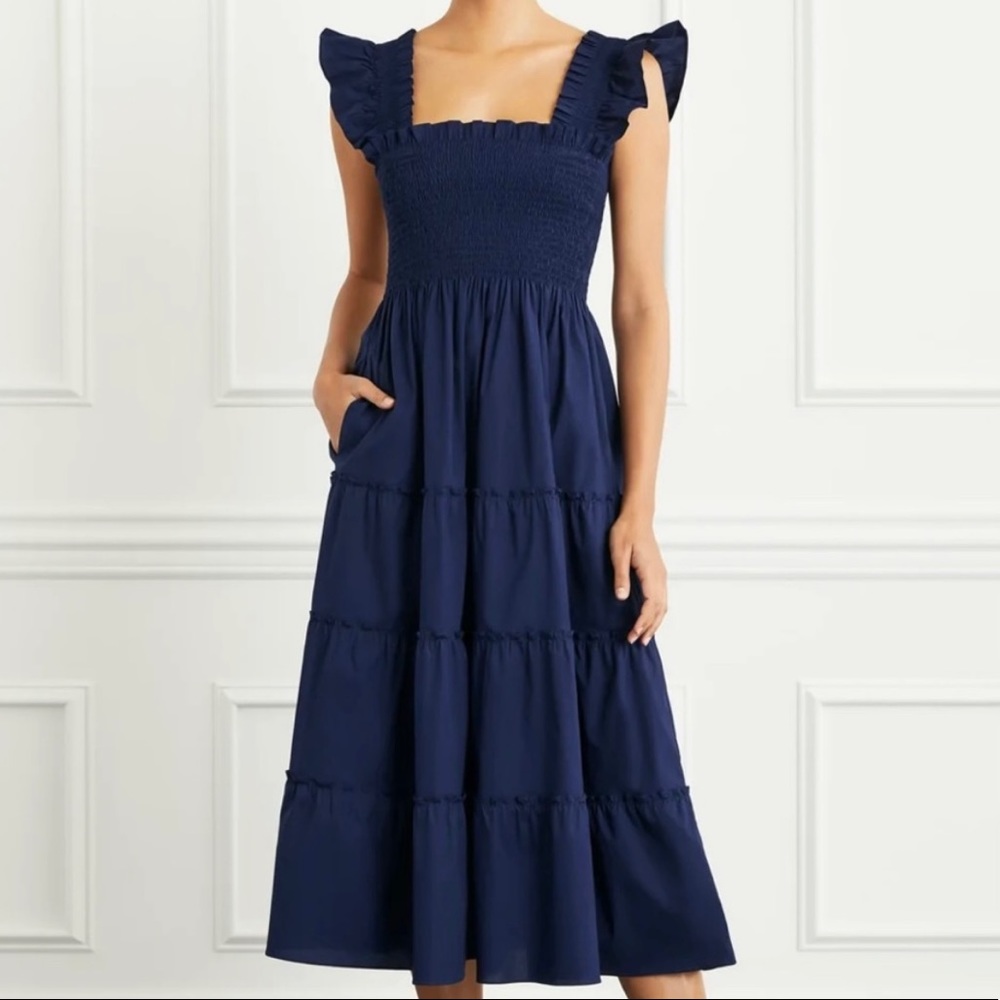 NWT XL Hill House Ellie Nap Dress. Navy poplin